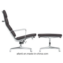 Möbel Aluminium Leder Lounge Freizeit Stuhl mit Ottomane (RFT-F3D)